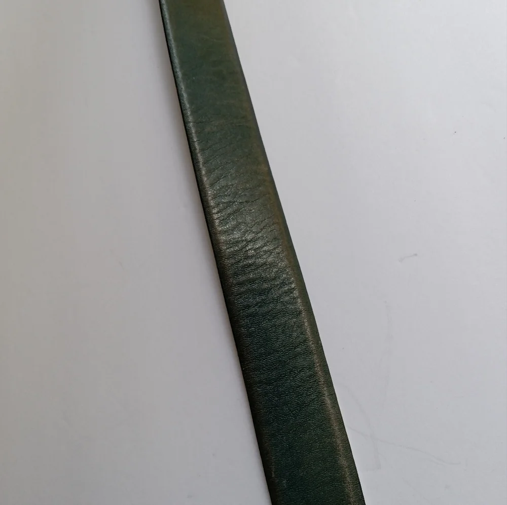 Vintage 1974 Lewis Buckle Co Leather Pin Belt Olympia Beer Logo Buckle Size 36